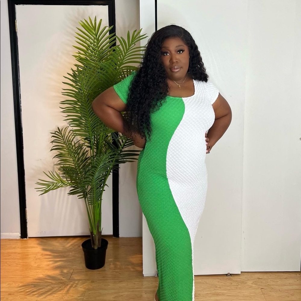 Giti online breslyn dress green white